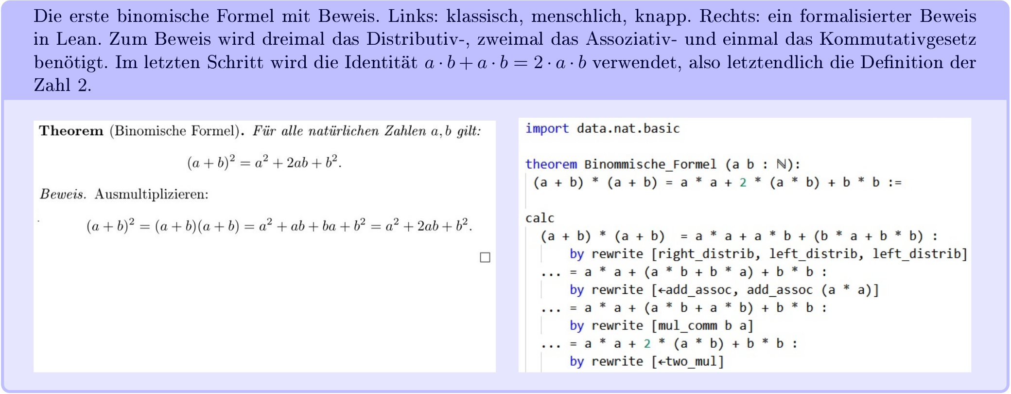 binomische Formel mit Beweis